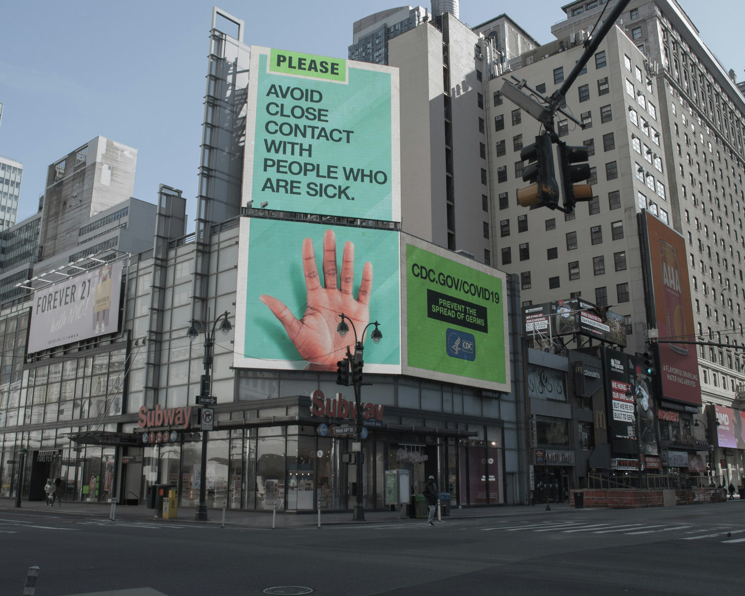 Empty times square during COVID